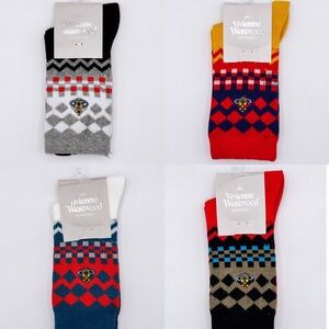 4 Pairs Vivienne Westwood Women's Socks, Medium US Size 6-9